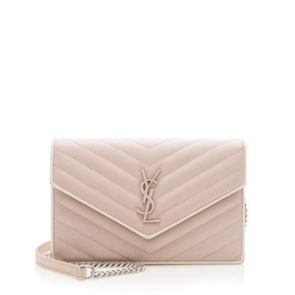Saint Laurent Handbags - Saint Laurent Beige Small Walet on Chain